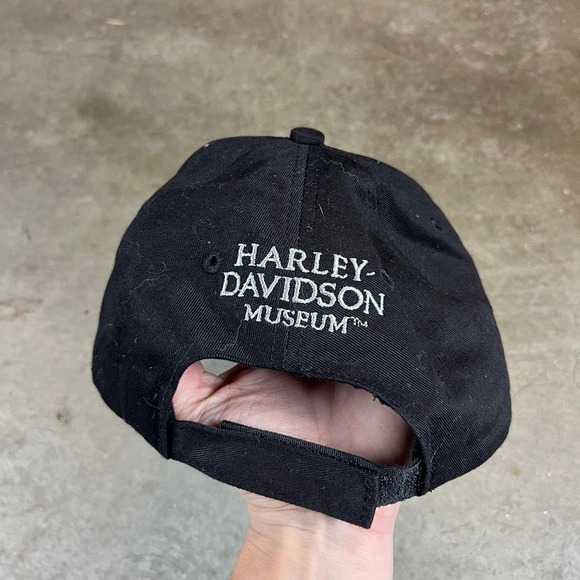Harley Davidson Museum Black Rhinestone Logo Baseball Cap Hat Women - Picture 3 of 5